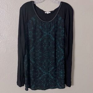 Women’s Maurice’s Long Sleeve Top XXL Green Black